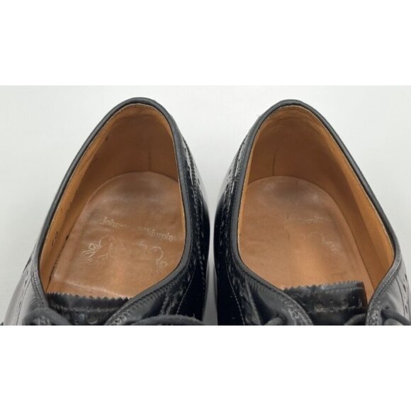 Vtg Johnston & Murphy Aristocraft Black Shell Cordovan Wingtip Size 10C Oxfords main image 10